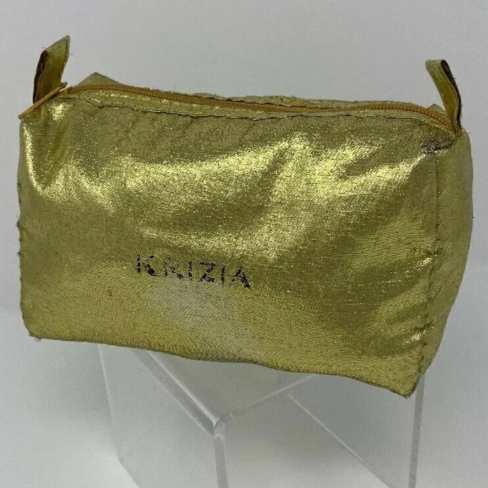 Vintage Krizia Gold Metallic Lame Make Up Bag